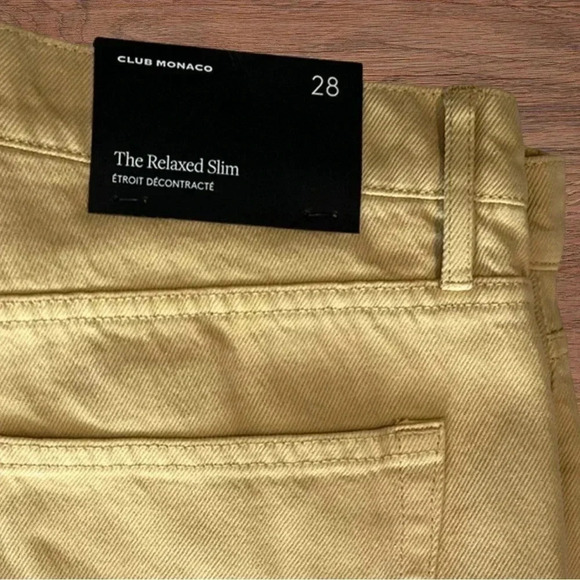 Club Monaco 28” Relaxed Slim Yellow Jeans - Picture 7 of 8